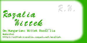 rozalia wittek business card